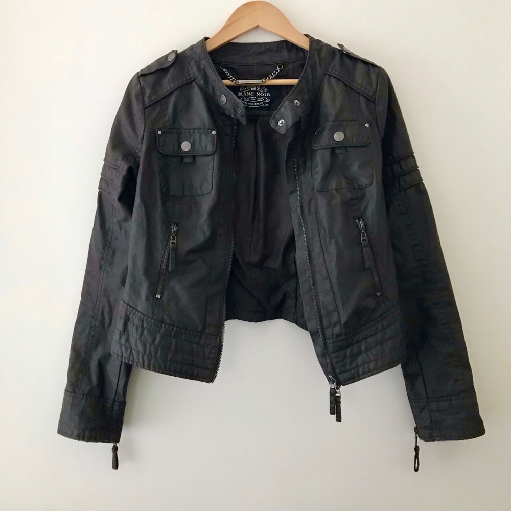 BNCI by Blanc Noir Faux Leather Moto Jacket M